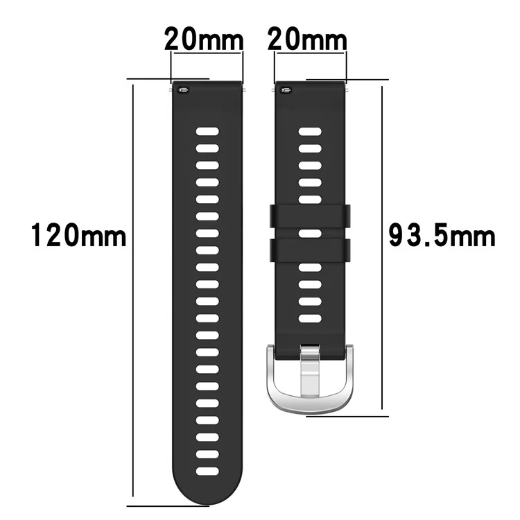 Массовая закупка 20-миллиметрового силиконового ремешка для часов для Garmin Venu 2 Plus / D2 Air X10 / Samsung Galaxy Watch 5 40 мм с перекрестной текстурой - черный