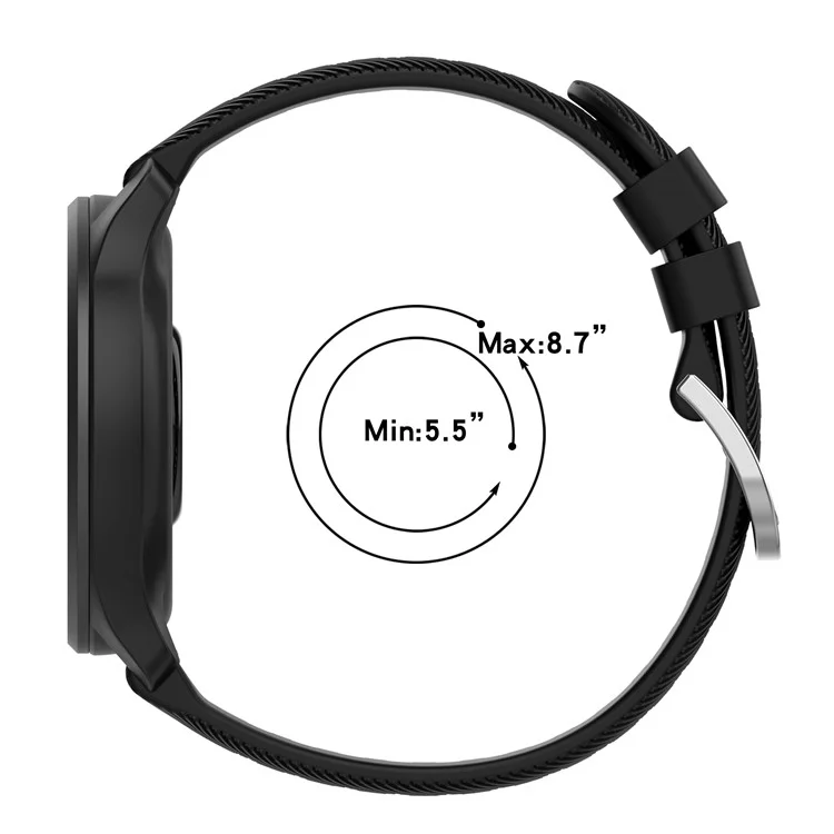 Массовая закупка 20-миллиметрового силиконового ремешка для часов для Garmin Venu 2 Plus / D2 Air X10 / Samsung Galaxy Watch 5 40 мм с перекрестной текстурой - черный