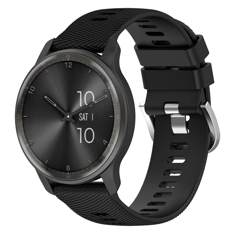 Массовая закупка 20-миллиметрового силиконового ремешка для часов для Garmin Venu 2 Plus / D2 Air X10 / Samsung Galaxy Watch 5 40 мм с перекрестной текстурой - черный