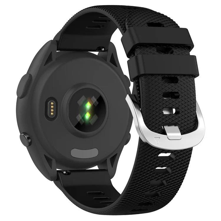 Compra a granel Correa de silicona de 18 mm para Garmin Forerunner 255S / 265S Banda para reloj con textura cruzada - Negro