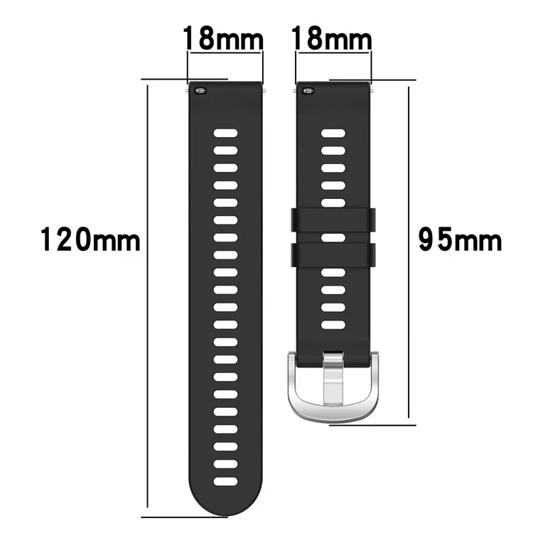 Compra a granel Correa de silicona de 18 mm para Garmin Forerunner 255S / 265S Banda para reloj con textura cruzada - Negro