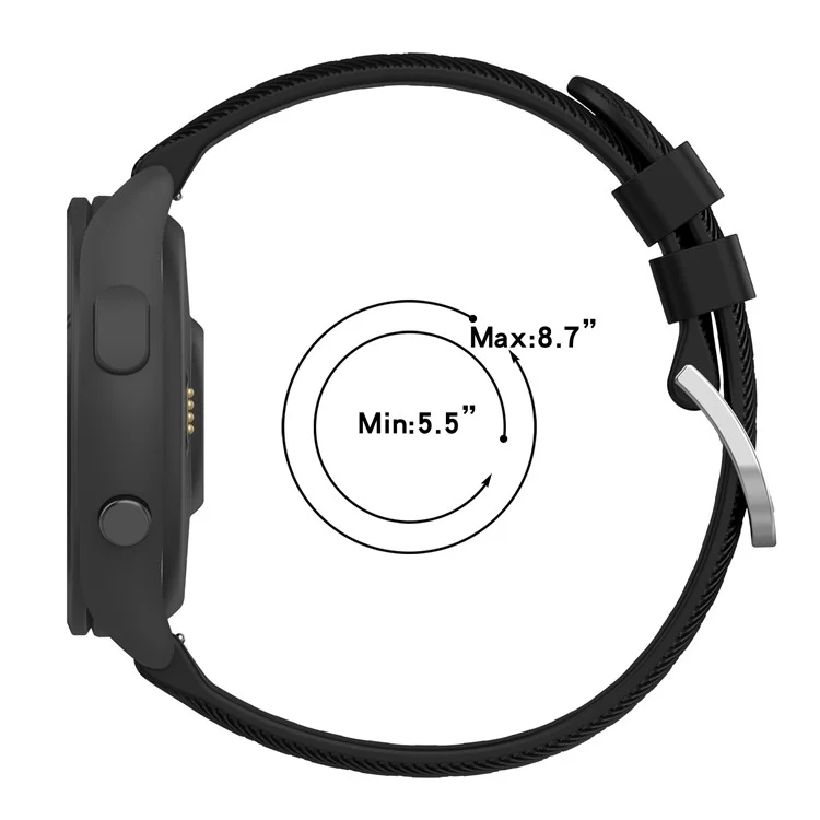 Achat en vrac de bracelets en silicone 22 mm pour Garmin Forerunner 265 / 255 avec texture croisée - Noir