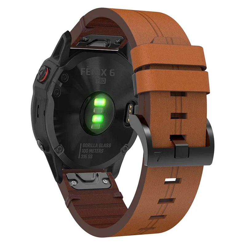 Bulk Purchasing For Garmin Fenix 6 Bracelet Leather Watch Band with Pin Buckle - Brown