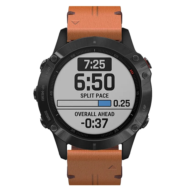 Bulk Purchasing For Garmin Fenix 6 Bracelet Leather Watch Band with Pin Buckle - Brown