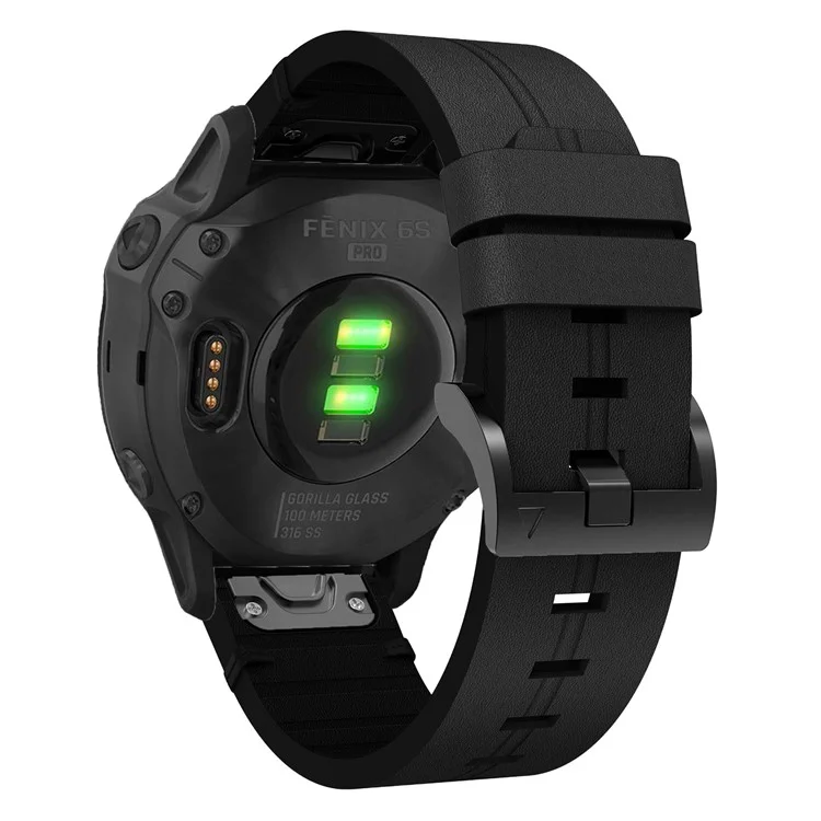 Compra al por mayor de correa de reloj de cuero auténtico de vaca Garmin Fenix 6S con liberación rápida - Negro