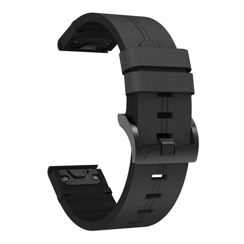 Compra al por mayor de correa de reloj de cuero auténtico de vaca Garmin Fenix 6S con liberación rápida - Negro
