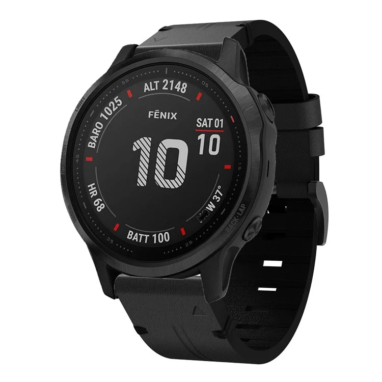 Compra al por mayor de correa de reloj de cuero auténtico de vaca Garmin Fenix 6S con liberación rápida - Negro