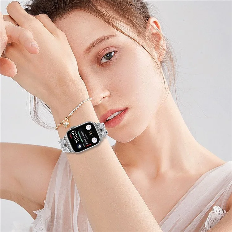 Для Garmin Vivoactive 4 Браслет Бабочка Украшение Из Страз Серебряный Металлический Ремешок