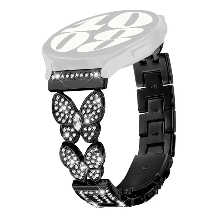 For Garmin Vivoactive 4 Metal Band Butterfly Rhinestones Decor Watch Strap - Black

Cinturino di ricambio in metallo con decorazioni di strass a farfalla per Garmin Vivoactive 4 - Nero