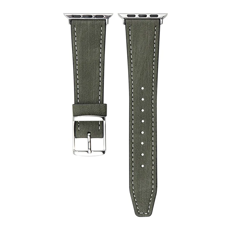Pulseira de couro para Apple Watch Series 10 9 8 7 SE 6 5 4 3 2 1 42mm 41mm 40mm 38mm, com textura de árvore - Verde escuro