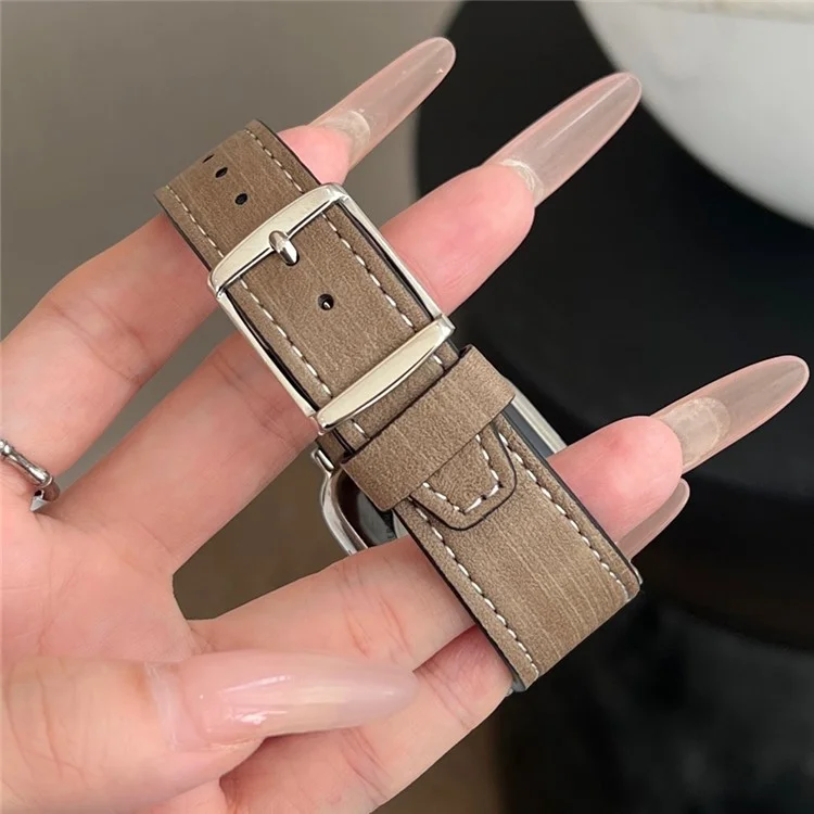 Pulseira de couro para Apple Watch Series 10 9 8 7 SE 6 5 4 3 2 1 42mm 41mm 40mm 38mm, com textura de árvore - Verde escuro