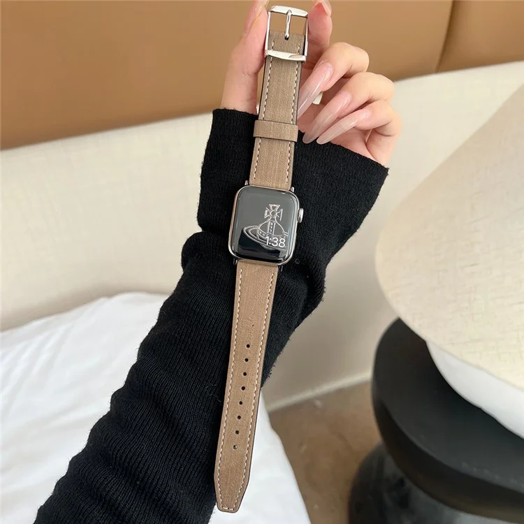 Pulseira de couro para Apple Watch Series 10 9 8 7 SE 6 5 4 3 2 1 42mm 41mm 40mm 38mm, com textura de árvore - Verde escuro