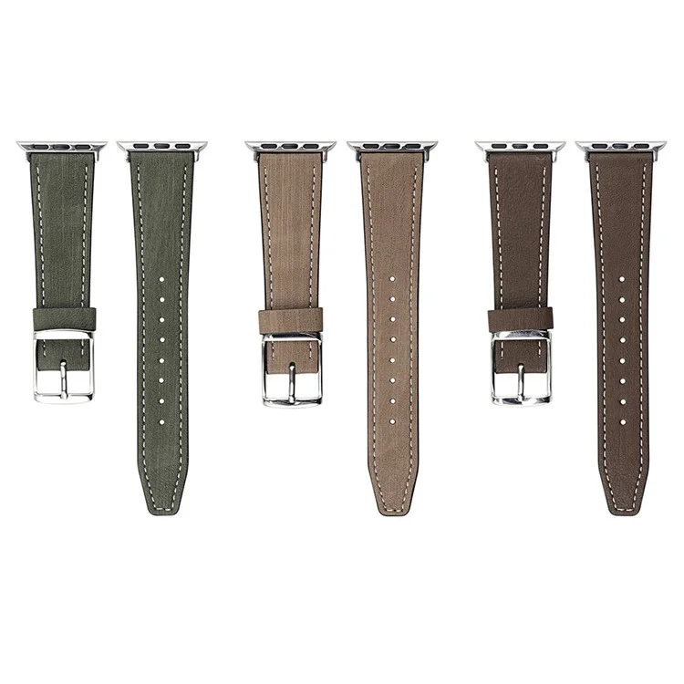 Pulseira de couro para Apple Watch Series 10 9 8 7 SE 6 5 4 3 2 1 42mm 41mm 40mm 38mm, com textura de árvore - Verde escuro