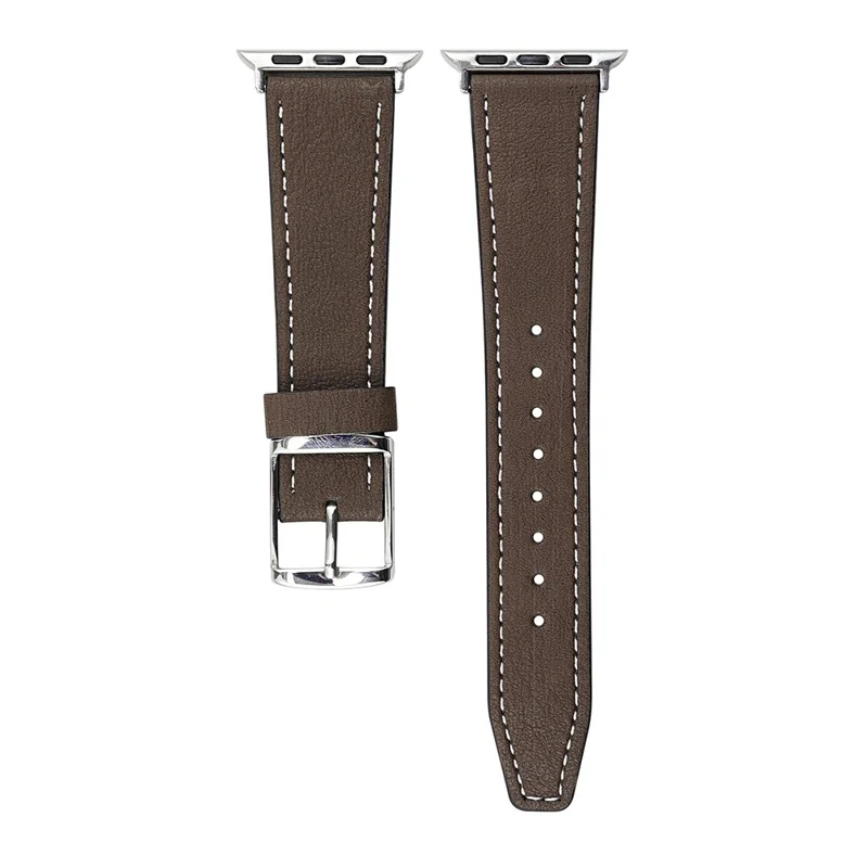 Leather Strap for Apple Watch Series 10 Ultra 9 8 7 SE 6 5 4 3 2 1 46mm 49mm 45mm 44mm 42mm Tree Texture Watch Band - Dark Coffee