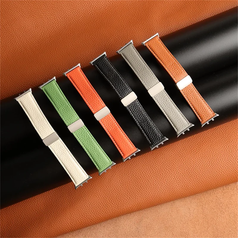 For Honor Watch 5 Leather Strap Magnetic Buckle Smart Watch Wristband - Green