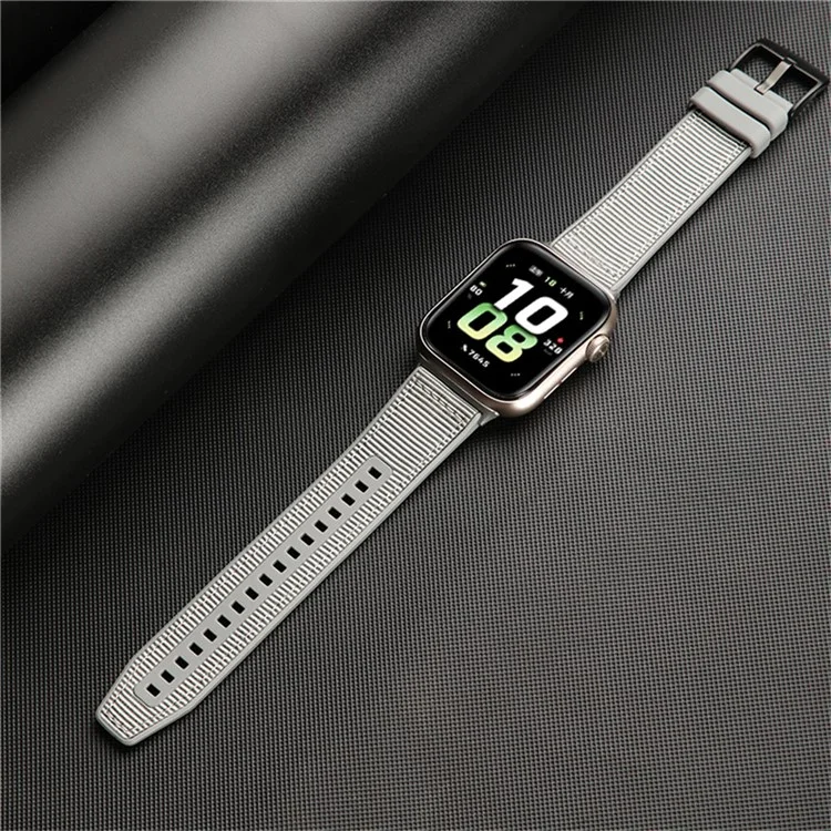 Bracelet de rechange pour montre For Honor Watch 5 en nylon et silicone réglable - Gris