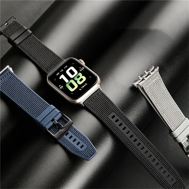 Bracelet de rechange pour montre For Honor Watch 5 en nylon et silicone réglable - Gris