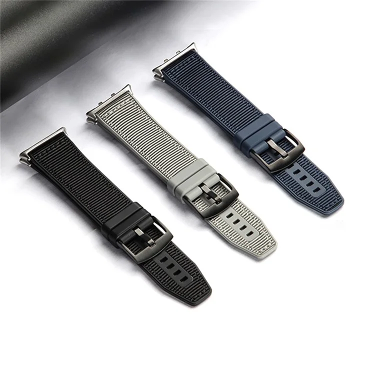 Bracelet de rechange pour montre For Honor Watch 5 en nylon et silicone réglable - Gris
