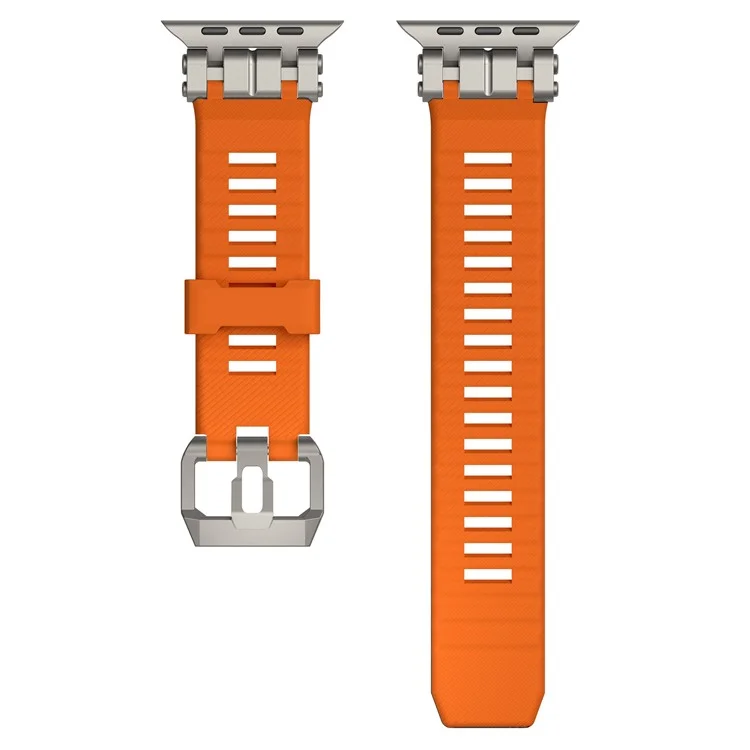 H016 Watch Strap For Apple Watch Series 10 Ultra 9 8 7 SE 6 5 4 3 2 1 46mm 49mm 45mm 44mm 42mm TPU Watch Band - Titanium Orange