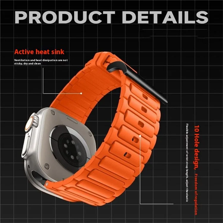 Verstärkter Silikon-Armband für Apple Watch Series 10 9 8 7 SE 6 5 4 3 2 1 42mm 41mm 40mm 38mm - Mitternacht