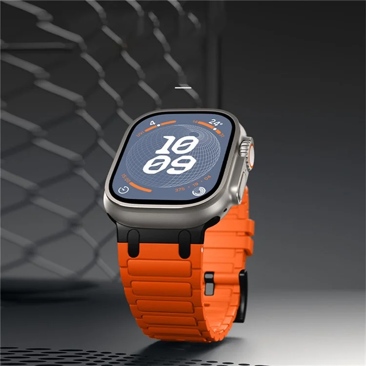 Verstärkter Silikon-Armband für Apple Watch Series 10 9 8 7 SE 6 5 4 3 2 1 42mm 41mm 40mm 38mm - Mitternacht