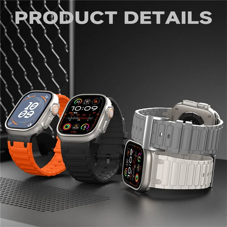 Verstärkter Silikon-Armband für Apple Watch Series 10 9 8 7 SE 6 5 4 3 2 1 42mm 41mm 40mm 38mm - Mitternacht