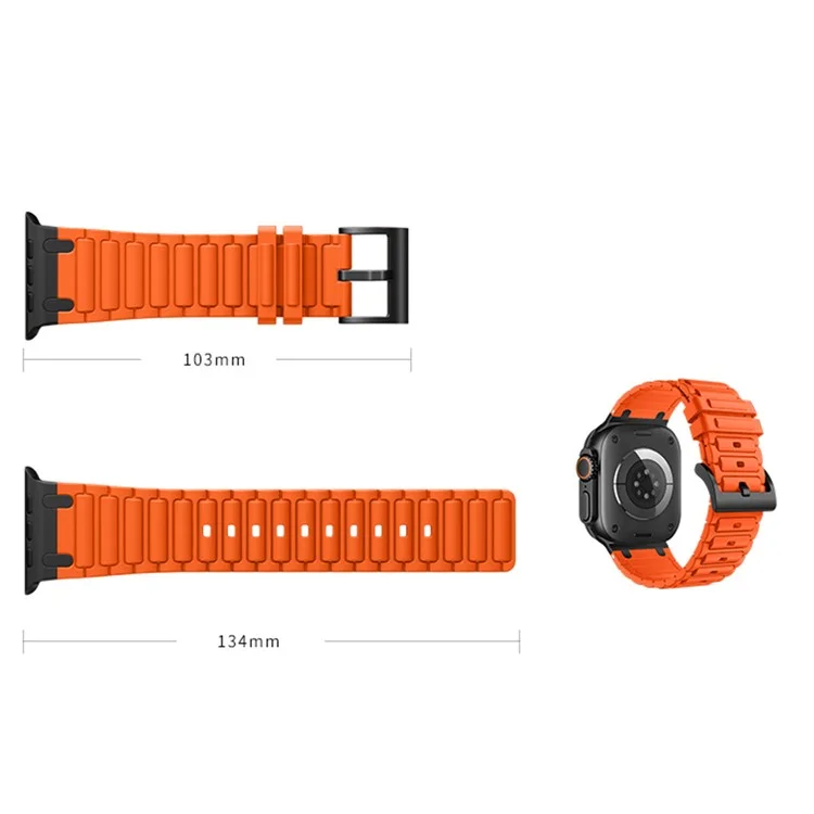 Verstärkter Silikon-Armband für Apple Watch Series 10 9 8 7 SE 6 5 4 3 2 1 42mm 41mm 40mm 38mm - Mitternacht