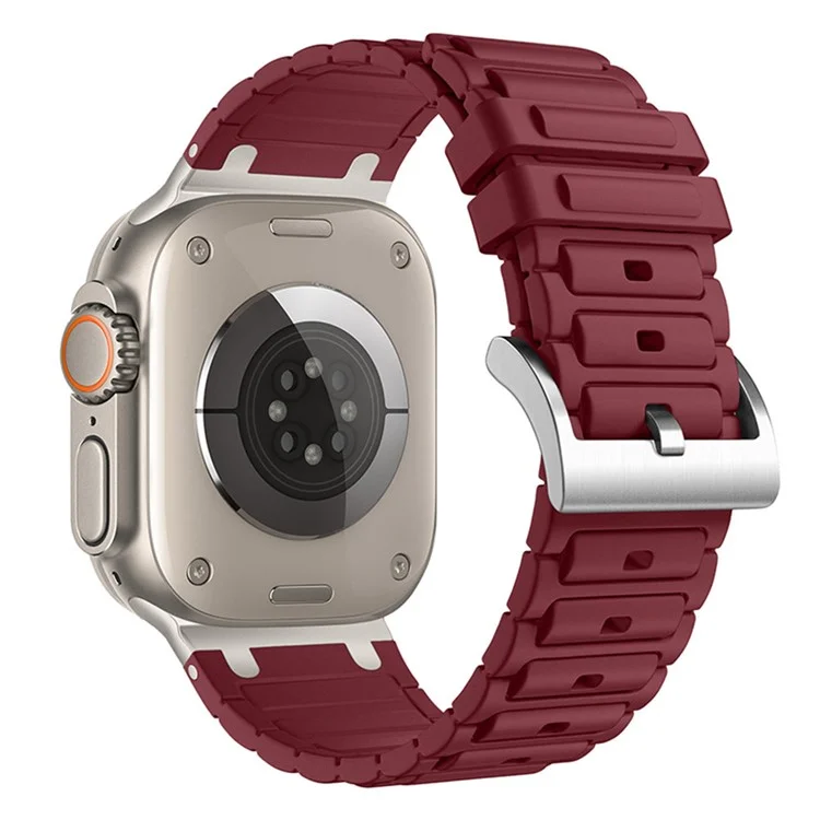 Thickened Silicone Strap for Apple Watch Series 10 9 8 7 SE 6 5 4 3 2 1 42mm 41mm 40mm 38mm Watch Band - Red