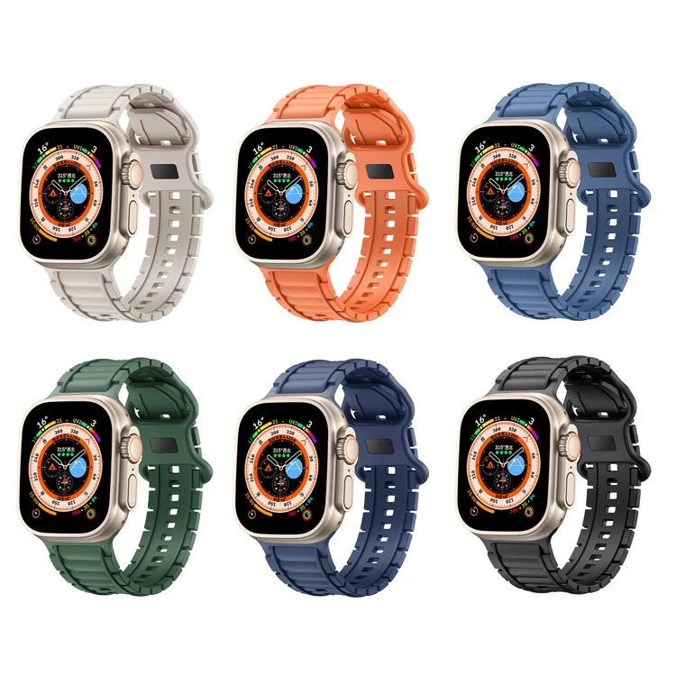 Sport Watch Strap for Apple Watch Series 10 9 8 7 SE 6 5 4 3 2 1 42mm 41mm 40mm 38mm Hydrogenated Nitrile Butadiene Rubber Band - Black