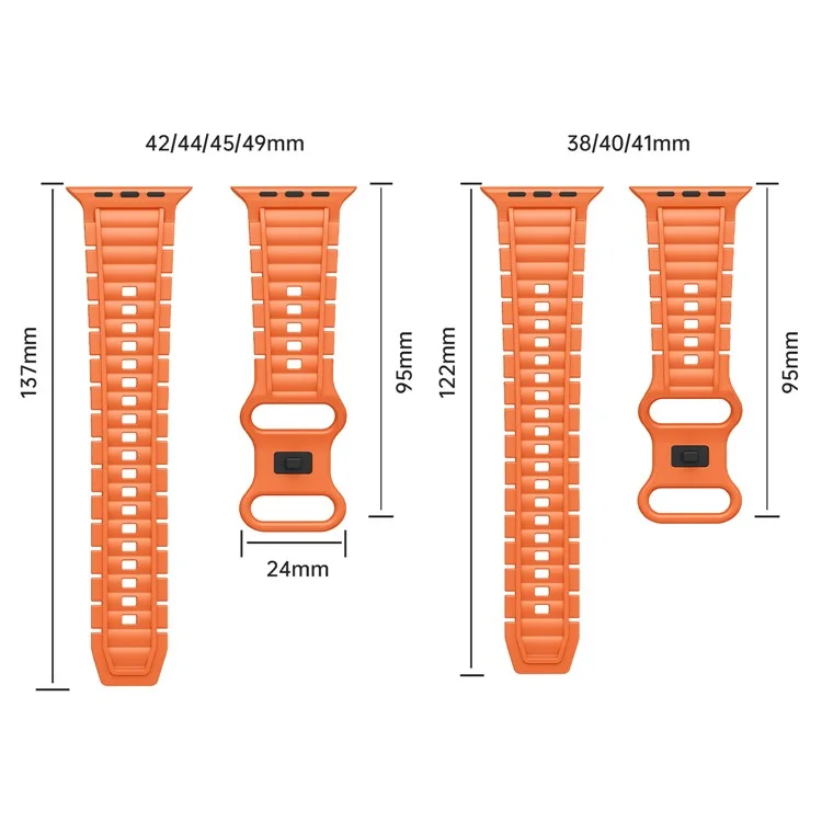 Sport Watch Strap for Apple Watch Series 10 9 8 7 SE 6 5 4 3 2 1 42mm 41mm 40mm 38mm Hydrogenated Nitrile Butadiene Rubber Band - Black