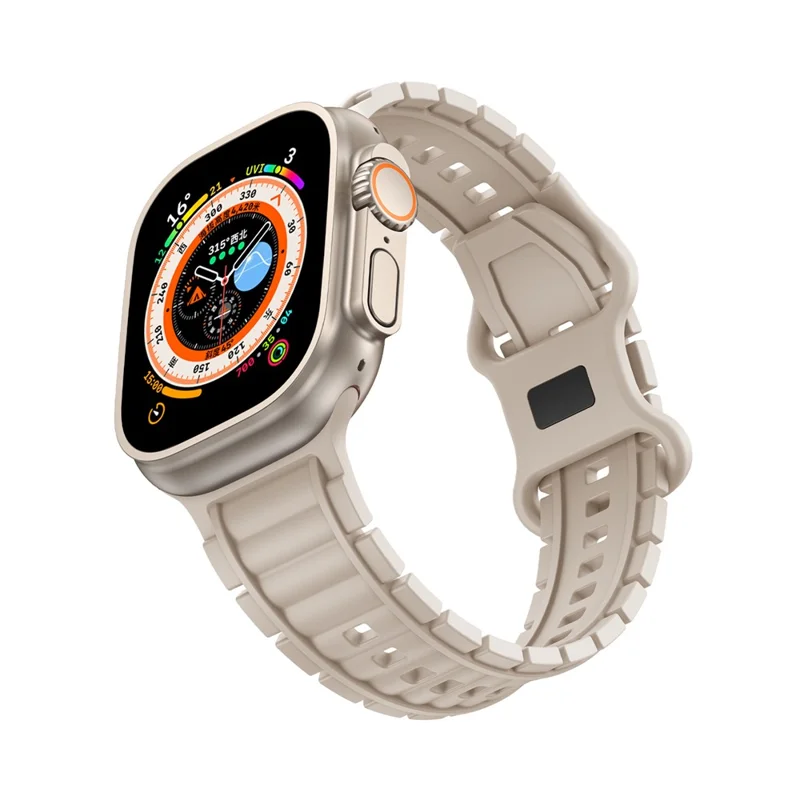 Sport Watch Strap for Apple Watch Series 10 9 8 7 SE 6 5 4 3 2 1 42mm 41mm 40mm 38mm Hydrogenated Nitrile Butadiene Rubber Band - Starlight