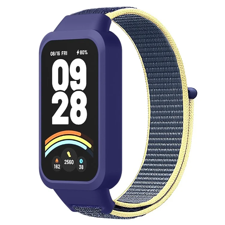 For Xiaomi Smart Band 9 Active  /  Redmi Band 3 Nylon Strap Magic Tape Design Watch Band - Ice Ocean Blue