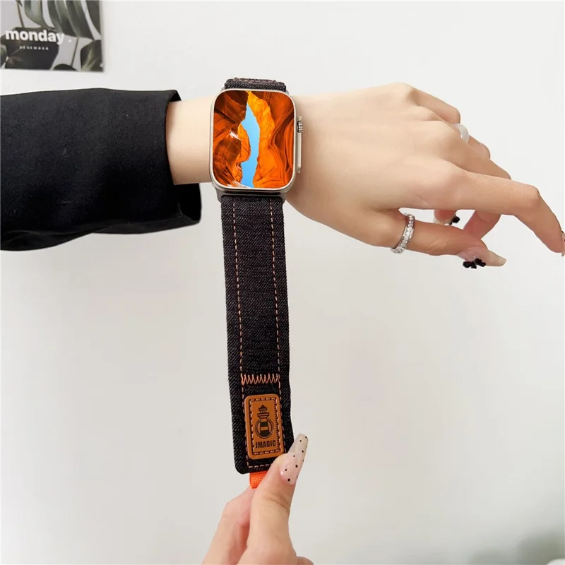 Nylon Canvas Watch Strap for Apple Watch Series 10 9 8 7 SE 6 5 4 3 2 1 42mm 41mm 40mm 38mm Wrist Band - Dark Blue
