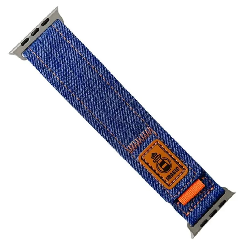 Nylon Canvas Watch Strap for Apple Watch Series 10 9 8 7 SE 6 5 4 3 2 1 42mm 41mm 40mm 38mm Wrist Band - Blue