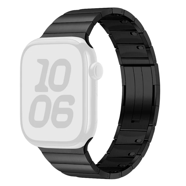 Cinturino in acciaio inossidabile per Apple Watch Serie 10 Ultra 9 8 7 SE 6 5 4 3 2 1 46mm 49mm 45mm 44mm 42mm con fibbia a sgancio laterale - Nero