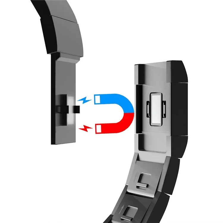 Magnetic Buckle Watch Strap for Samsung Galaxy Watch7 44mm / 40mm / Watch6 44mm / 40mm Stainless Steel Band - Black