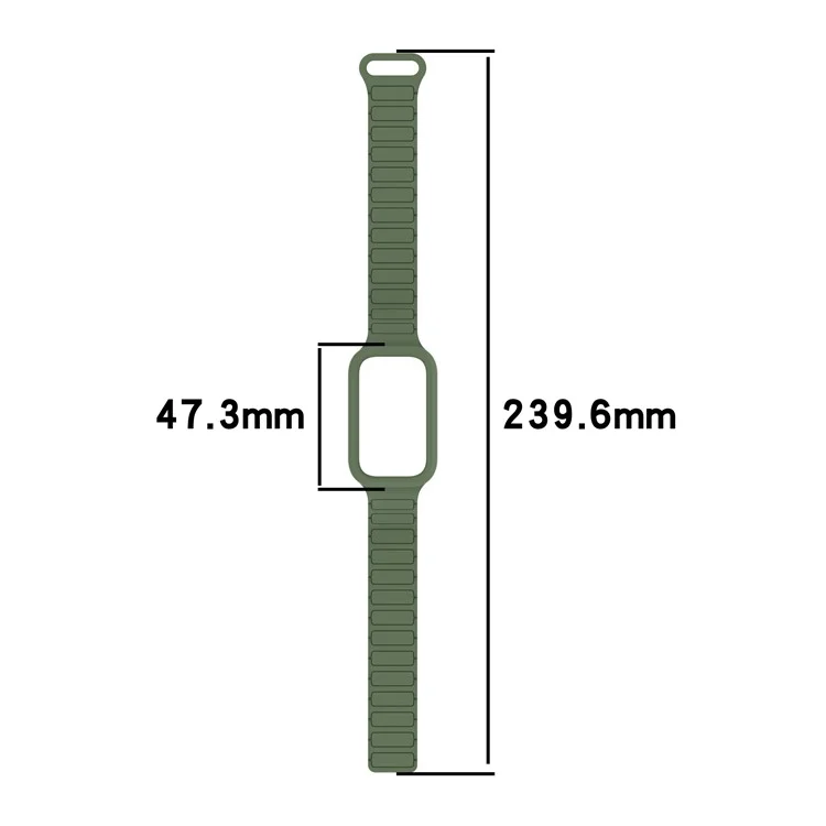 Pulseira de silicone com fivela magnética para Xiaomi Smart Band 9 Active / Redmi Band 3 - Starlight+Laranja