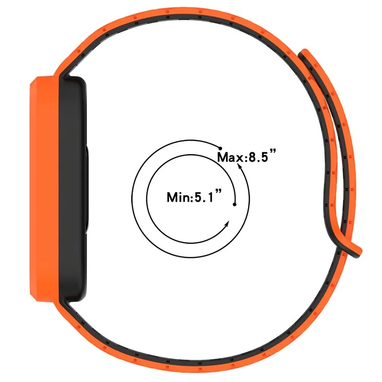 Pulseira de silicone com fivela magnética para Xiaomi Smart Band 9 Active / Redmi Band 3 - Starlight+Laranja