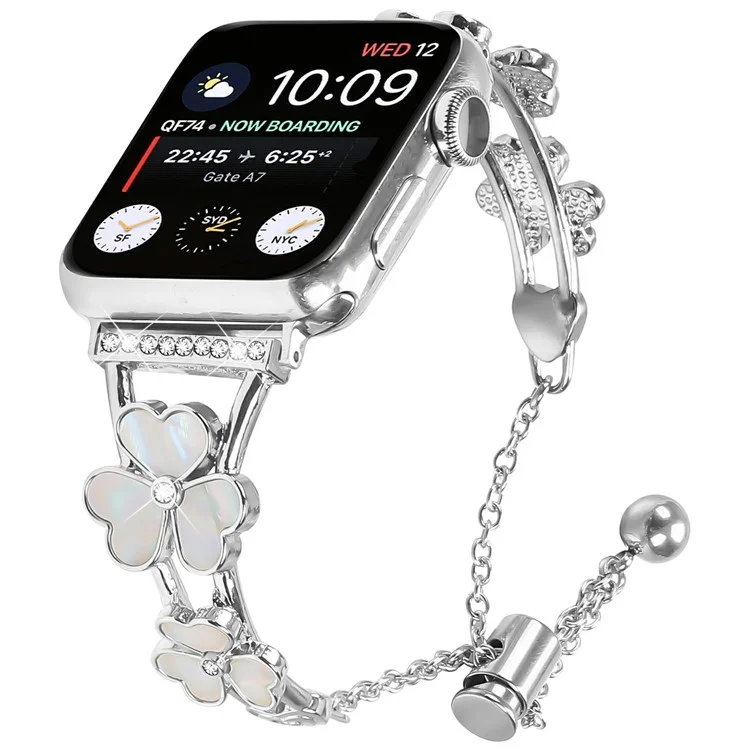 Ремешок для Apple Watch Series 10 9 8 7 SE 6 5 4 3 2 1 42мм 41мм 40мм 38мм из серебристого цинкового сплава с узором в виде сердца