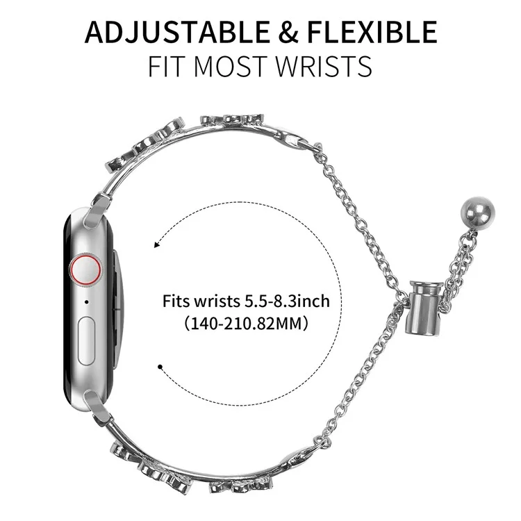 Ремешок для часов Apple Watch Series 10 Ultra 9 8 7 SE 6 5 4 3 2 1 46 мм 49 мм 45 мм 44 мм 42 мм, сердце-клевер, серебряный сплав цинка, металлический ремешок
