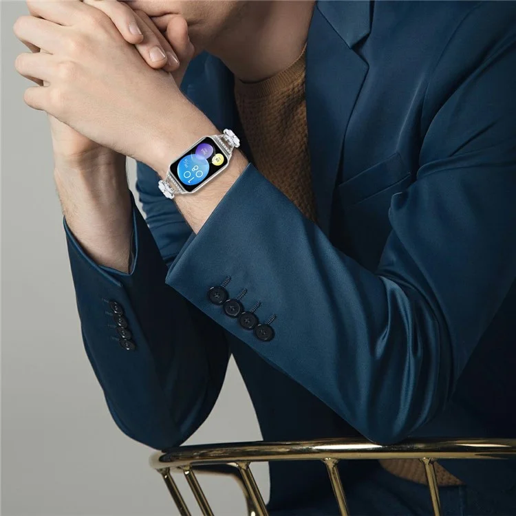 Bracelet pour montre Xiaomi Redmi Watch 4, décor trèfle coeur, en alliage de zinc métallique argent