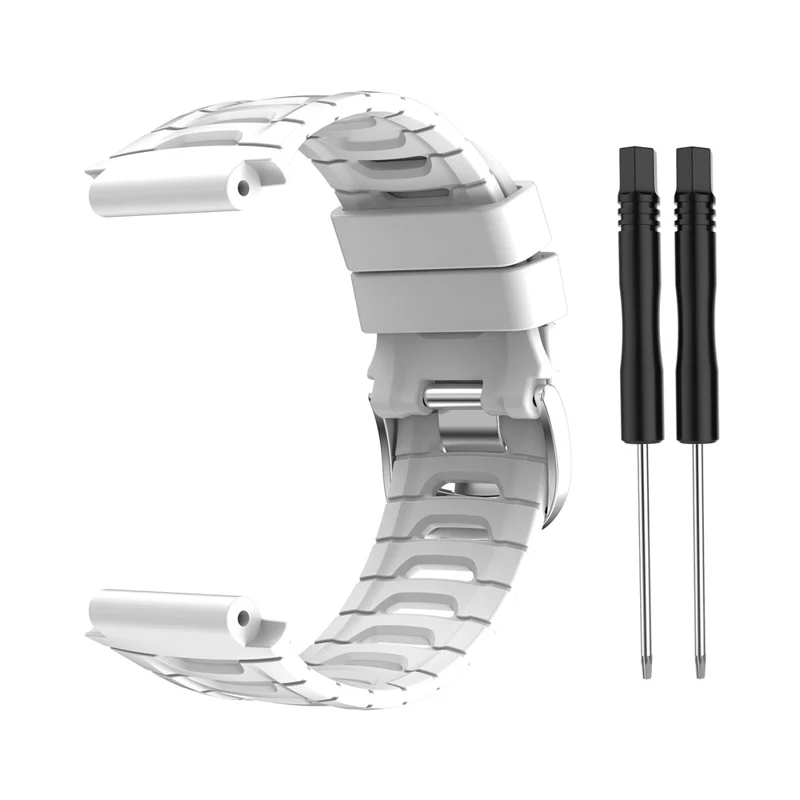 Soft Silicone Wristband Watch Strap with 2 Screwdrivers for Garmin Forerunner 920XT - White