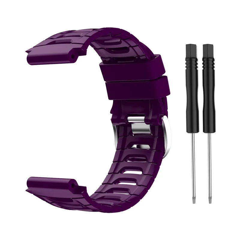 Soft Silicone Wristband Watch Strap with 2 Screwdrivers for Garmin Forerunner 920XT - Dark Purple