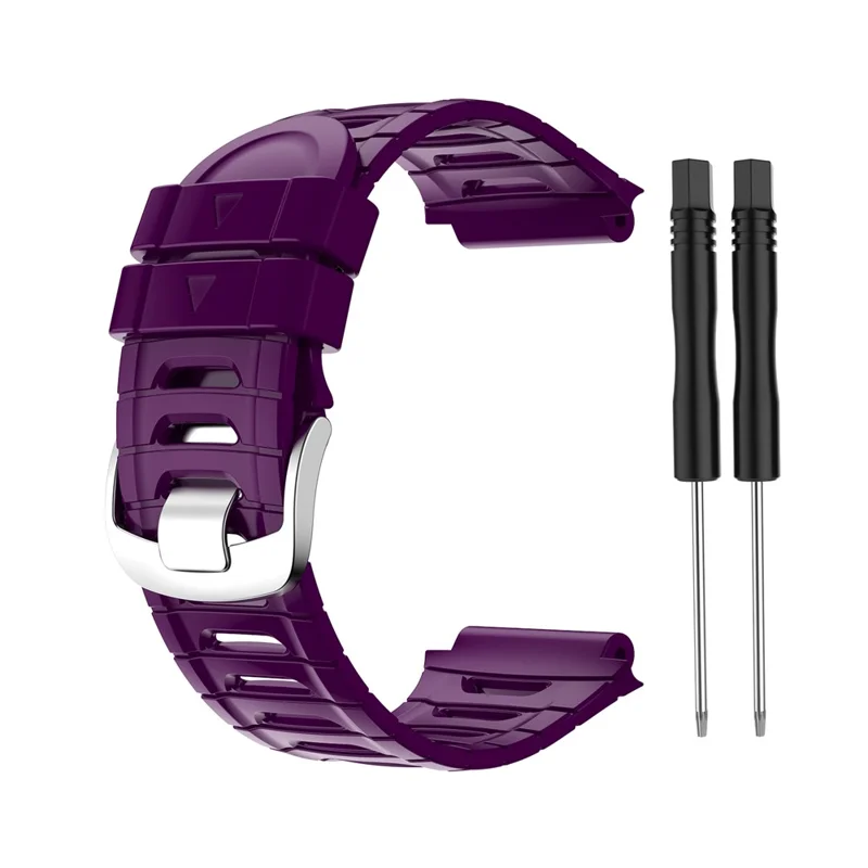 Soft Silicone Wristband Watch Strap with 2 Screwdrivers for Garmin Forerunner 920XT - Dark Purple