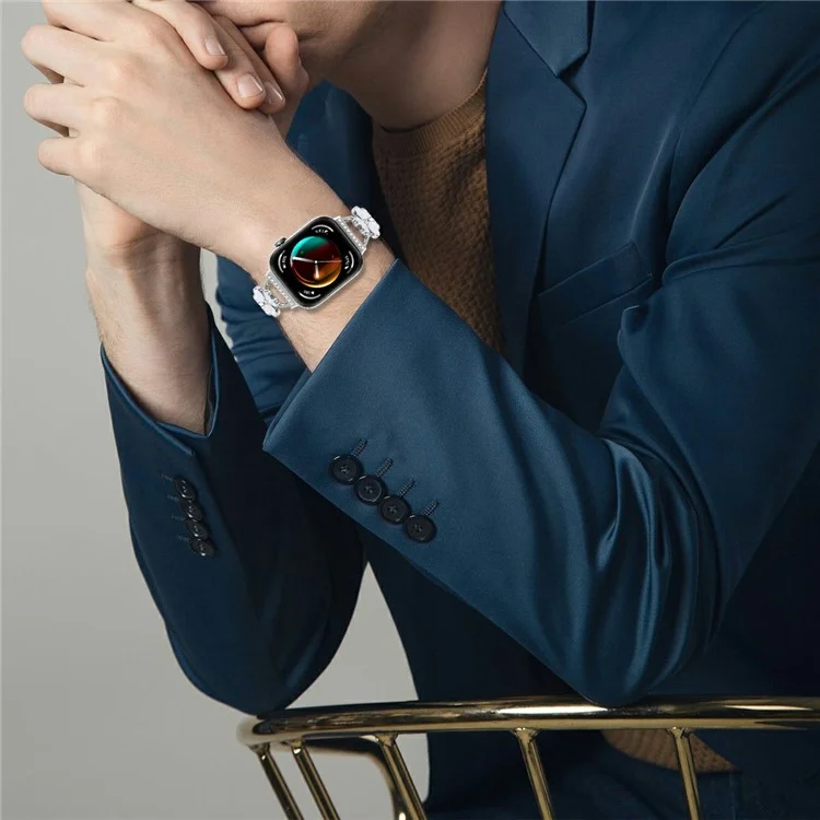 Bracelet pour montre Huawei Watch Fit 3, en alliage de zinc métallique avec décor de trèfle, argent.