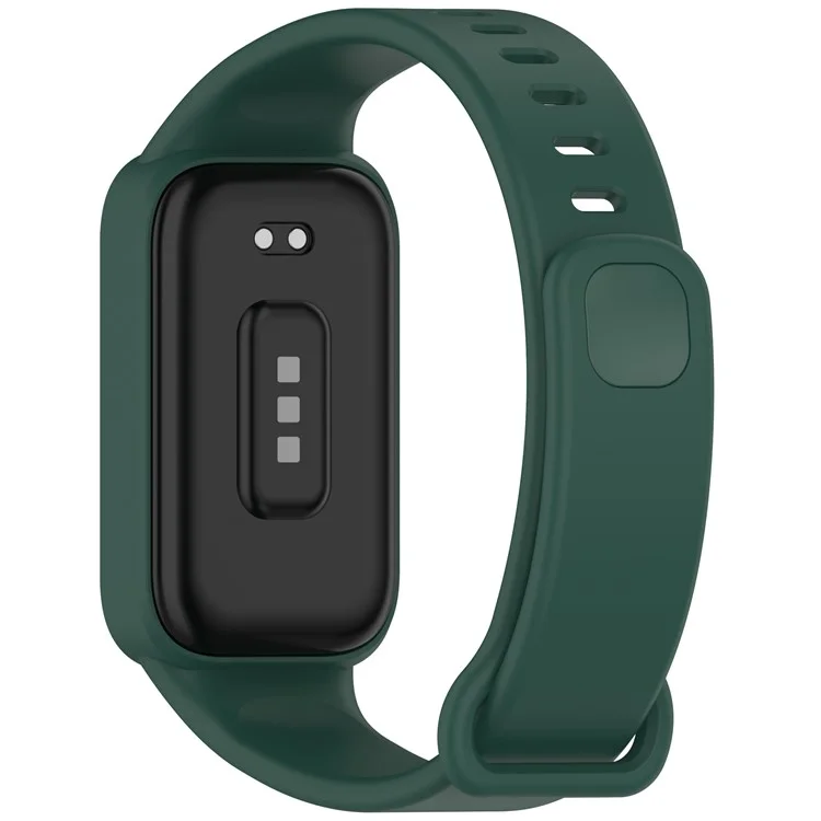 Banda de silicone com estojo para Xiaomi Smart Band 9 Active / Redmi Band 3 Smartwatch Pulseira de substituição - Verde meia-noite