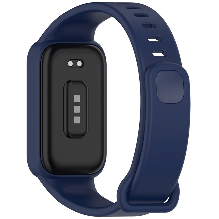 Silicone Band with Case for Xiaomi Smart Band 9 Active / Redmi Band 3 Smartwatch Replacement Strap - Midnight Blue