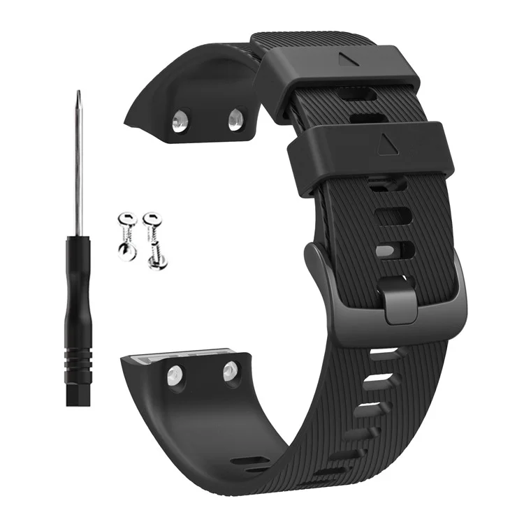 Pulseira de silicone para Garmin Forerunner 35 / 30 Ajustável com fivela preta - Preto