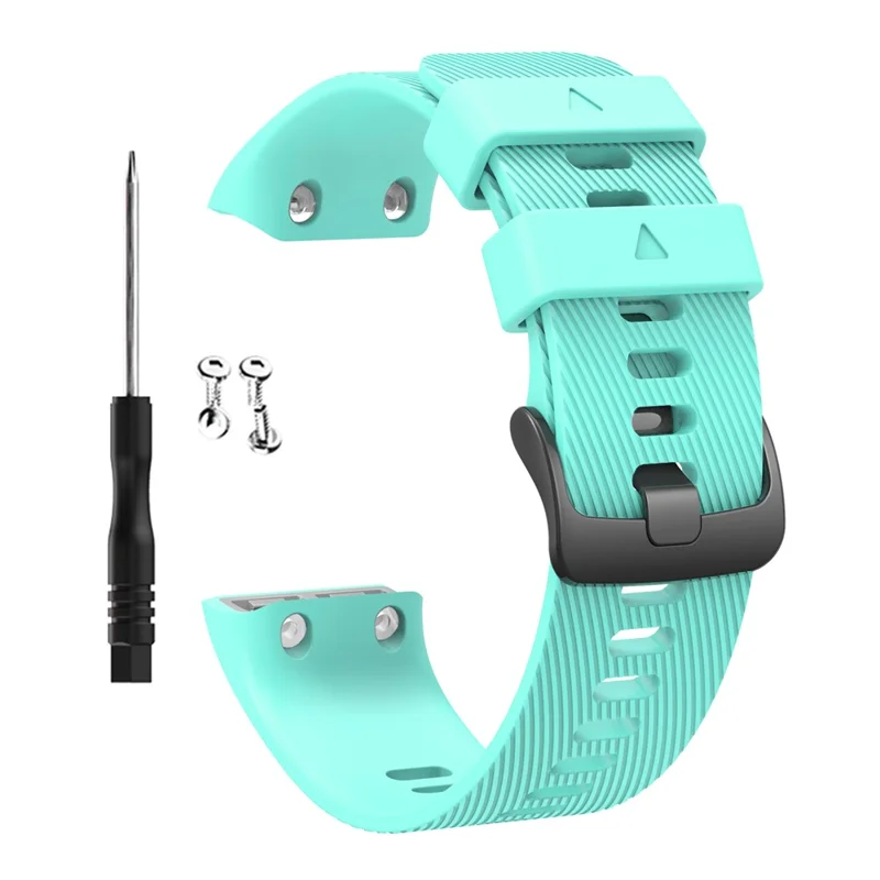 Silicone Strap for Garmin Forerunner 35 / 30 Adjustable Watch Band with Black Buckle - Mint Green