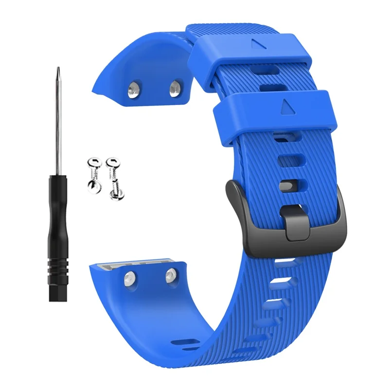 Silicone Strap for Garmin Forerunner 35 / 30 Adjustable Watch Band with Black Buckle - Blue